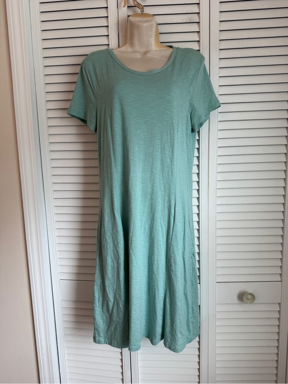 Toad & Co Organic Cotton Midi Dress Large Pockets Basic Casual Travel Vacation